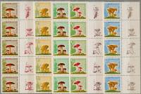 (1964-152-156) Серия Набор сцепок марок с купонами справа (5 шт) СССР     Грибы III O