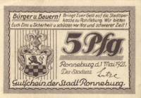 (№1921) Банкнота Германия 1921 год "5 Pfennig"