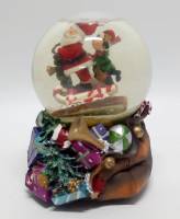 Новогодний сувенир, стеклянный, музыкальный шар, заводной, 15*10 см., Китай (сост. на фото)