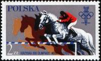 (1980-011) Марка Польша "Конный спорт"    Летние олимпийские игры 1980, Москва III Θ