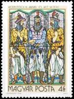 (1972-092) Марка Венгрия "Арпад и два лидера"    Витражи II Θ