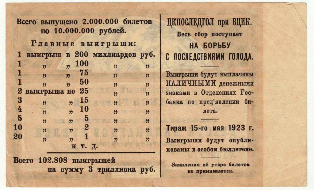 1923  СССР 1923 год 10 рублей    VF
