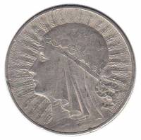 (1932) Монета Польша 1932 год 10 злотых "Ядвига"  Серебро (Ag)  VF
