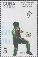 (1990-006) Марка Куба "Футболист 3"    ЧМ по футболу 1990 Италия III Θ