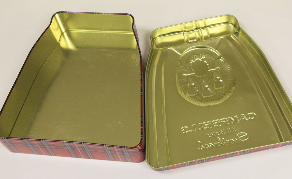 Коробка от шотландского печенья Campbells в форме килта, металл, 2014 г. (см. фото) 