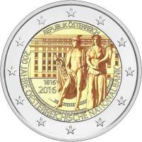 (006) Монета Австрия 2016 год 2 евро "Банк Австрии. 200 лет"  Биметалл  UNC