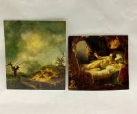 Репродукции 2 шт. офсетная печать приклейка к картону