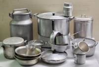 Алюминиевая посуда СССР 17 предметов бидоны кастрюли миски кружки сковородки котелок ковш турка