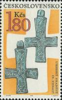 (1969-052) Марка Чехословакия "Свинцовые кресты"    Археологические открытия в Моравии и Словакии II