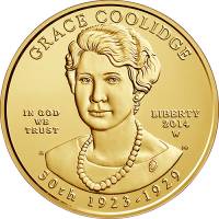 (032w) Монета США 2014 год 10 долларов "Грейс Кулидж" 2014 год  PROOF
