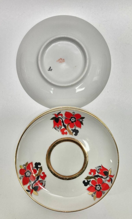 Блюдца цветы, ЛФЗ, 4 шт