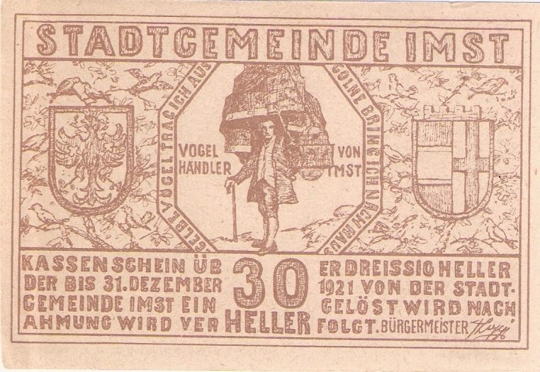 (№1921) Банкнота Австрия 1921 год &quot;30 Heller&quot;
