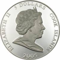 () Монета Острова Кука 2005 год 5 долларов ""   AU