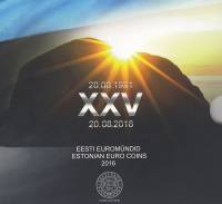 (2016, 8 монет) Набор монет Эстония 2016 год "25 лет Независимости"   Буклет
