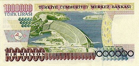 (1995) Банкнота Турция 1995 год 1 000 000 лир &quot;Мустафа Кемаль Ататюрк&quot;   UNC
