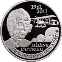 (03) Монета Бельгия 2011 год 5 евро "Элен Дютриё"  Серебро Ag 925  PROOF