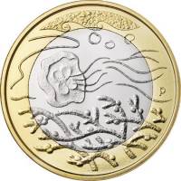 (029) Монета Финляндия 2014 год 5 евро "Вода" 2. Диаметр 27,25 мм Биметалл  UNC