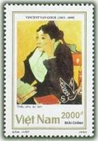 (1990-033) Марка Вьетнам "Мадам Жину, Винсент ван Гог"    Выставка марок LONDON '90 III O