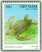 (1989-053) Марка Вьетнам "Кожистая черепаха"    Черепахи III Θ
