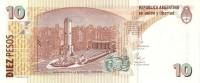 (,) Банкнота Аргентина 1998 год 10 песо "Мануэль Бельграно"   UNC