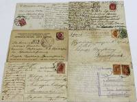 Набор открытых писем начала XX века, заполненные с марками. 6 штук Состояние и особенности на фото