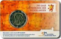 (006) Монета Нидерланды 2013 год 2 евро "200 лет Нидерландам"  Биметалл  Буклет