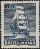 (1952-035) Марка Польша "Фрегат Дар Поморья"   День судостроителя II Θ