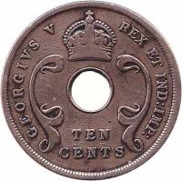 (№1921km19) Монета Восточная Африка 1921 год 10 Cents