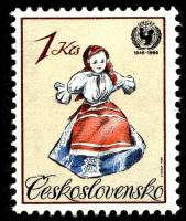 (1986-024) Марка Чехословакия "Кукла в платке" ,  III Θ