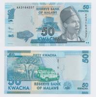Банкнота Малави 2012 год 50 квача Филипп Гомани II   UNC