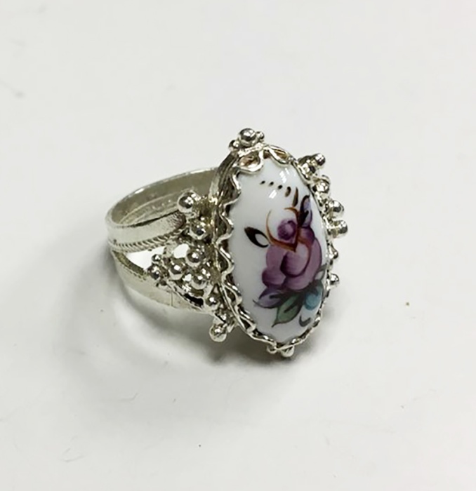 Перстень "Финифть", серебрение (сост. на фото)