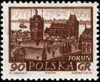(1961-012) Марка Польша "Торунь"   Исторические города II Θ