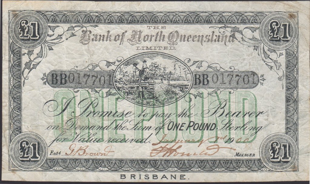 (№1900) Банкнота Австралия 1900 год &quot;1 Pound&quot;