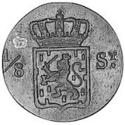(№1822km286) Монета Голландская Ост-Индская компания 1822 год ⅛ Stuiver (1/2 Дуит)