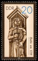 (1987-002) Марка Германия (ГДР) "Галле (1719)"    Статуи Роланда II Θ
