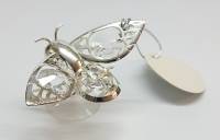 Сувенир-магнит "Пчела", 6,5*4*3 см, металл, серебрение, кристаллы Сваровски, США, новый