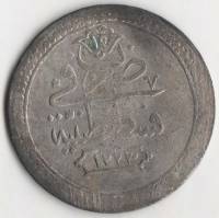 1808 Монета Турция Османская империя 1808 год 2 куруша Махмуд II  Серебро Ag 465  XF