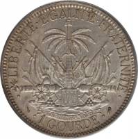 (№1881km46) Монета Гаити 1881 год 1 Gourde