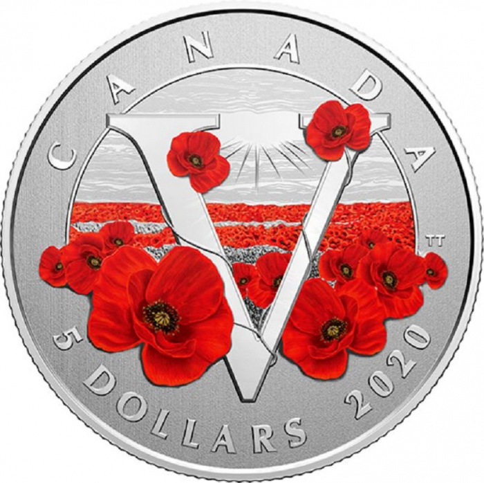 (2020) Монета Канада 2020 год 5 долларов &quot;День памяти&quot;  Серебро Ag 999  Буклет