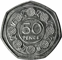 () Монета Гибралтар 1988 год 50 пенсов ""   AU