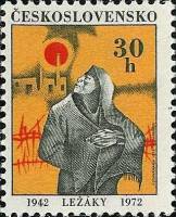 (1972-006) Марка Чехословакия "Разрушение Лезаку"    Годовщины событий Второй мировой войны III Θ