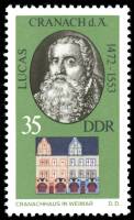 (1973-046) Марка Германия (ГДР) "Лукас Кранах, старший"    Личности, Веймар III Θ