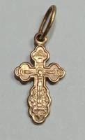 Крестик нательный золото 585 пр 0,8 гр (сост. на фото)