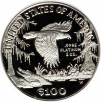 (1999w) Монета США 1999 год 100 долларов    PROOF