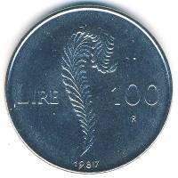 () Монета Сан-Марино 1987 год 100  ""   Никель  UNC