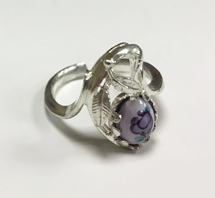 Кольцо "Финифть", серебрение (сост. на фото)