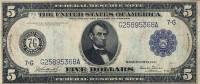 (№1914P-359bG.2) Банкнота США 1914 год "5 Dollars"