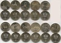 (243-246 249-253 255 256 11 монет по 2 злотых) Набор монет Польша 2013 год   UNC