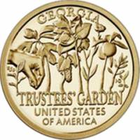 (05p) Монета США 2019 год 1 доллар "Ботанический сад Джорджии"  Латунь  VF