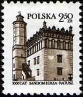 (1980-042) Сцепка марок (2 м) Польша "Ратуша в Сандомире"    Стандартный выпуск. 1000 лет городу Сан